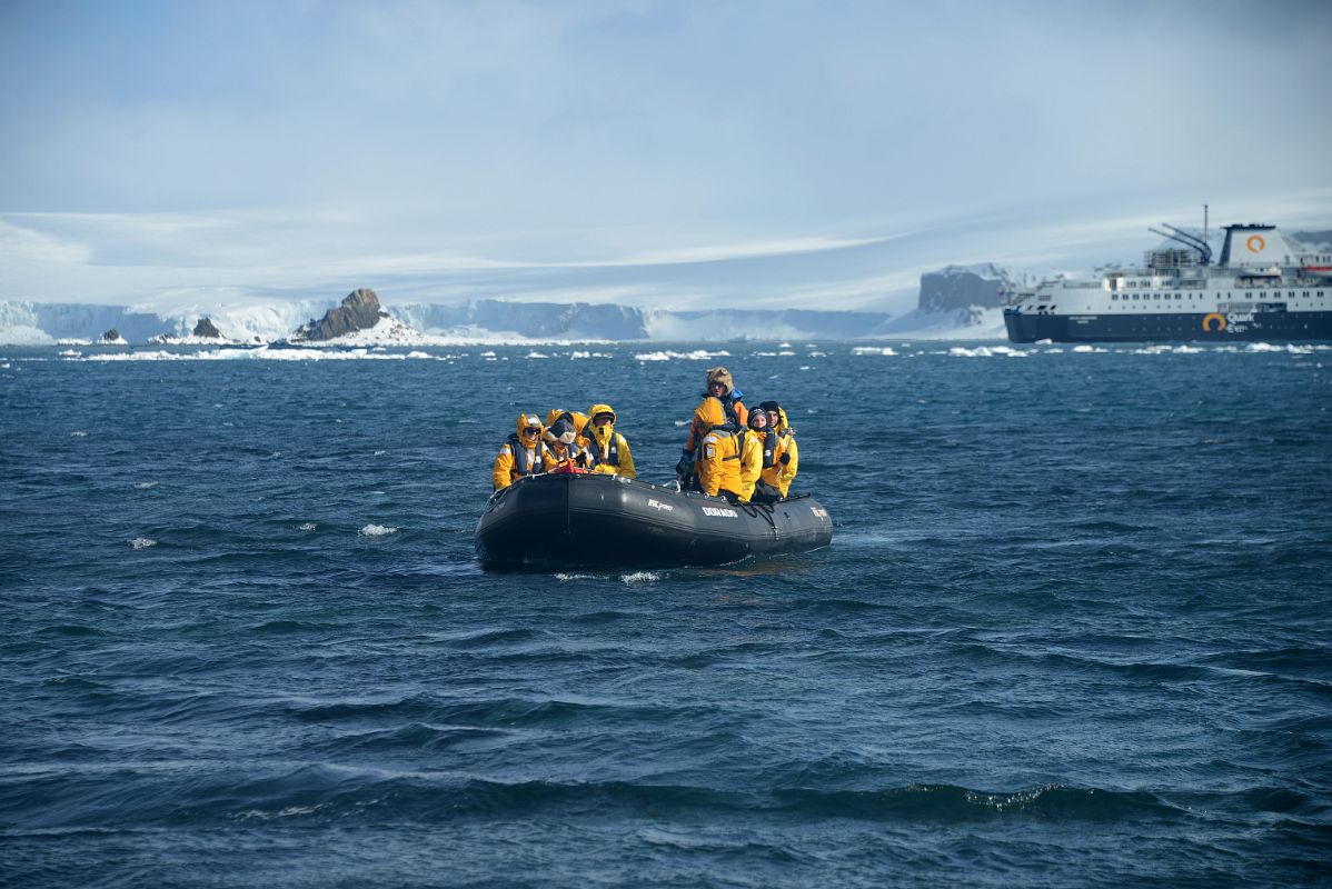 07B Zodiac Heading For Aitcho Barrientos Island In South Shetland Islands On Quark Expeditions Antarctica Cruise